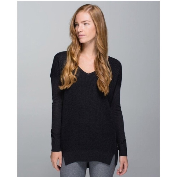 Lululemon The Sweater Life knit heather grey top - Picture 1 of 16